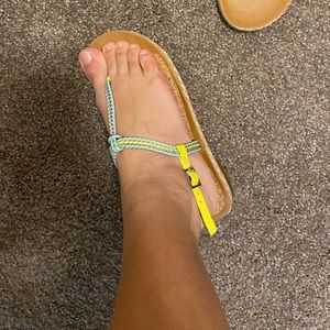 GB yellow and blue sandals